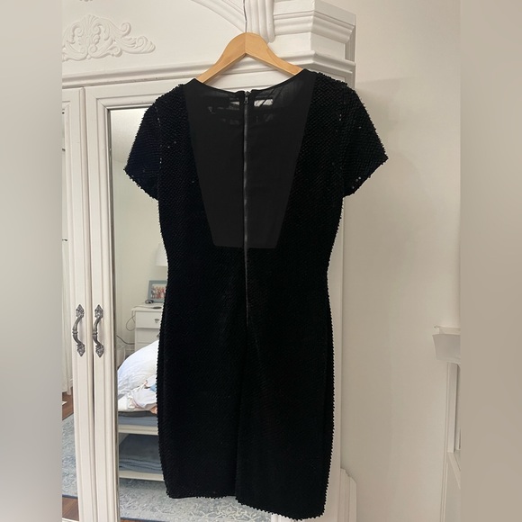 Black Sam Edelman Velvet Sequin Sheath Dress - Size 4 - Picture 2 of 6